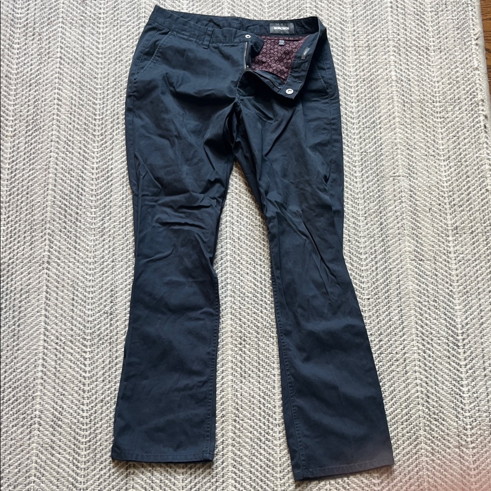 Bonobos Navy Trousers With Patterned Lining - image 1
